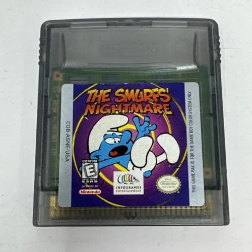 The Smurfs' Nightmare (Nintendo Game Boy Color, 1998) Cart Only