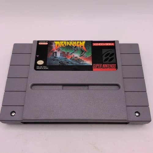 Drakkhen Super Nintendo SNES Cart Only Authentic Tested Working Nice Front Label