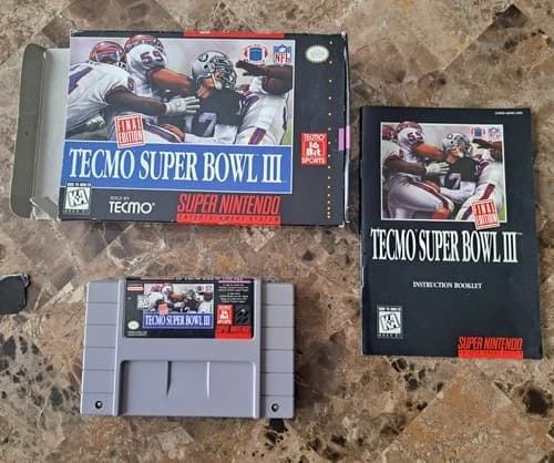 Tecmo Super Bowl III: Final Edition SNES Super Nintendo W/ Box And Manual
