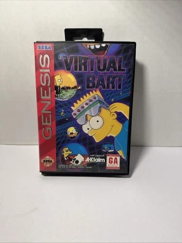 Virtual Bart Simpsons 1994 Sega Genesis Complete CIB Authentic OEM Tested Works