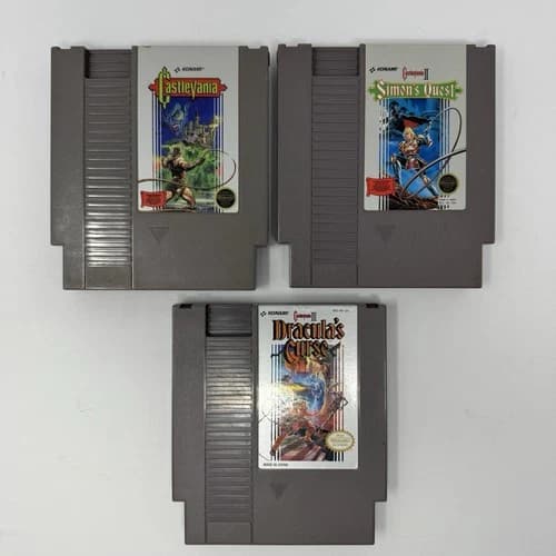 Castlevania 1 2 3 Draculas Curse Nintendo NES Authentic Tested Pins Cleaned