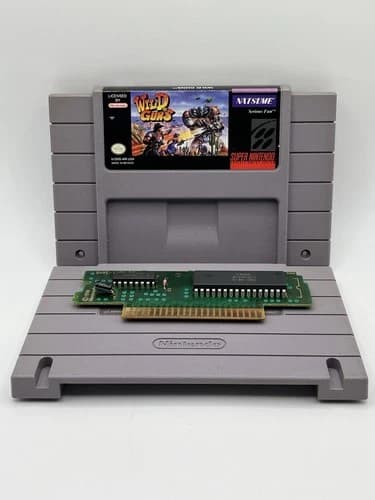 Wild Guns ( Super Nintendo SNES) Cart Only - Authentic - Clean Label NM - TESTED