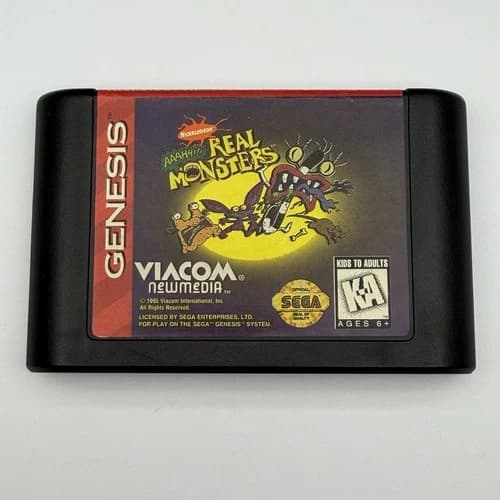 Aaahh!!! Real Monsters Genesis (1995, Viacom Newmedia) Cleaned And Tested