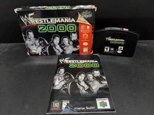 Nintendo 64 WWF Wrestlemania 2000 N64 1999 Video Game CIB, NO INSERTS