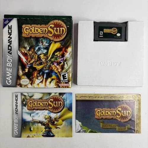 Golden Sun Game Boy Advance CIB Cartridge Manual Box Map