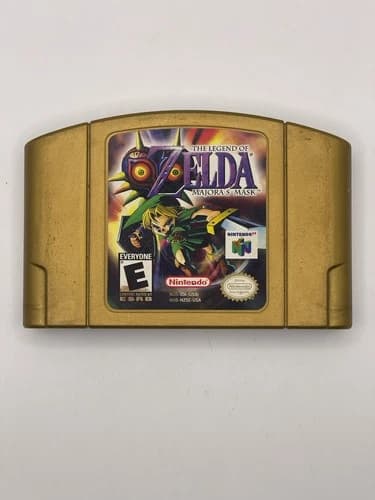 Legend Zelda Majora's Mask Authentic Nintendo 64 N64 Game Non-Holo Gold Original
