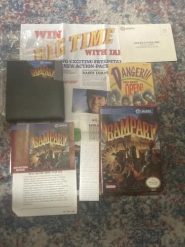 NES Nintendo - Rampart - CIB Complete in Box w/ Registration Card - Tested