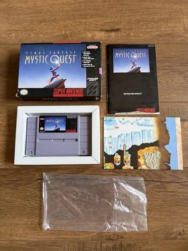 Final Fantasy Mystic Quest Super Nintendo SNES Authentic Complete In Box Cib Map