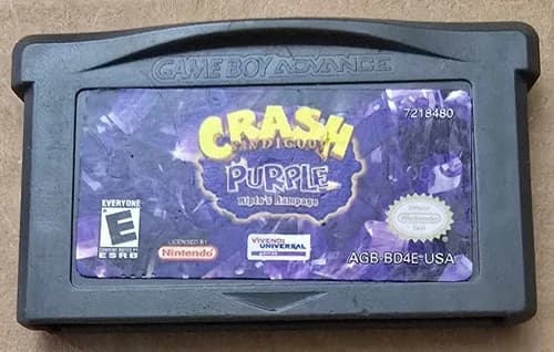 Crash Bandicoot Purple - Nintendo Game Boy Advance GBA Cart Only