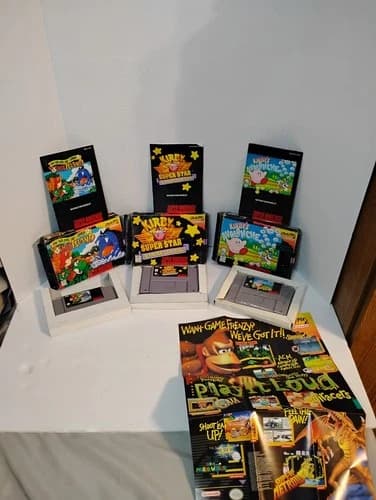 SNES Games Mario 2 Yoshi's Island Kirby Super Star Kirby Avalanche CIB W/ Manual