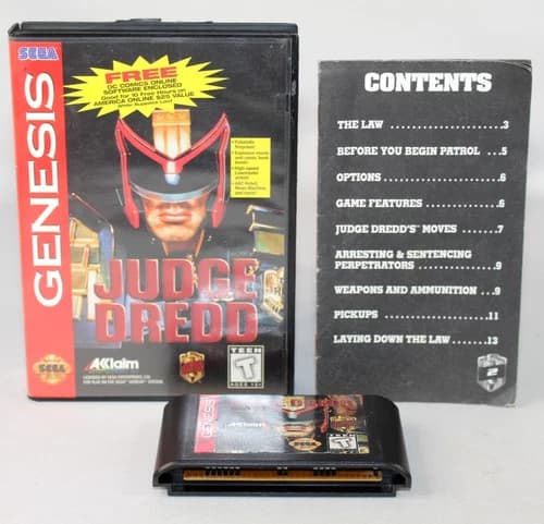 Judge Dredd Sega Genesis Complete CIB! Authentic! Tested! Works Great!