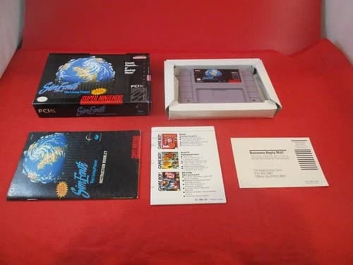 SimEarth: The Living Planet (Super Nintendo SNES) COMPLETE w/ Box Sim Earth #Y