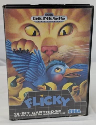 Flicky (Sega Genesis, 1991) In Box with Manual