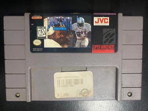 Emmitt Smith Football - Super Nintendo - JVC - Good Condition