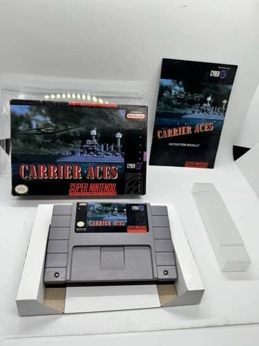 Carrier Aces (SNES) Super Nintendo Complete CIB Rare Nice!