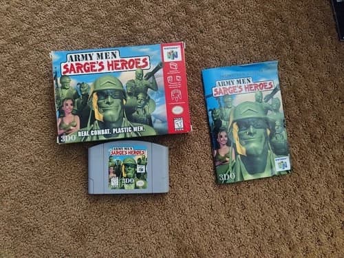 Army Men Sarge's Heroes Nintendo N64 CIB Complete Manual Box Authentic Used