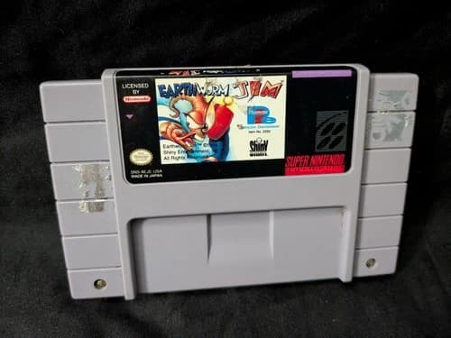 Earthworm Jim Super Nintendo SNES Game Cartridge