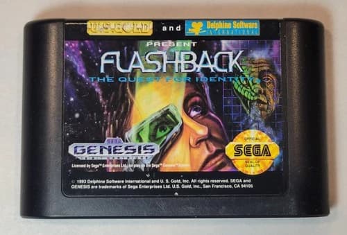 1993 Flashback The Quest for Identity Sega Genesis Video Game Cartridge Only