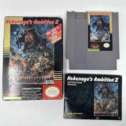Nobunaga's Ambition II (Nintendo Entertainment System, 1991) NES CIB TESTED!
