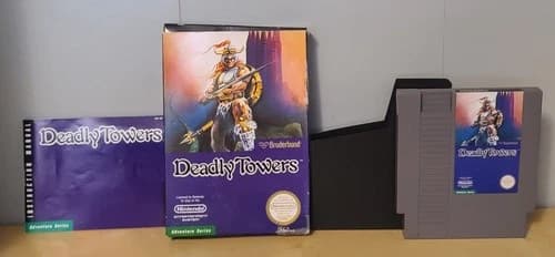 Deadly Towers (Nintendo Entertainment System, 1987) with Manual and Box - TESTED