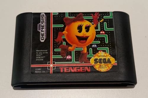Ms. Pac-Man (Sega Genesis, 1991) Authentic Tengen Cartridge - Only Game