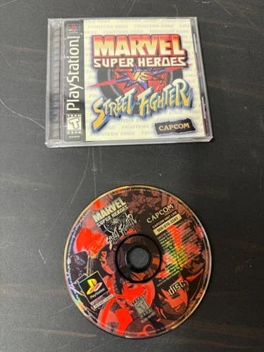 Marvel Super Heroes Vs Street Fighter (Sony PlayStation 1, 1999) CIB w/Manual