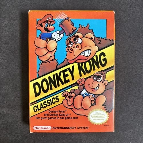Donkey Kong Classics NES Complete CIB Box Manual Game Tested Works Nintendo