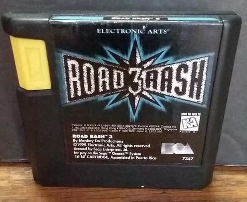 Sega Genesis Road Rash 3 - Cartridge Only - Electronic Arts - 1995 Vintage