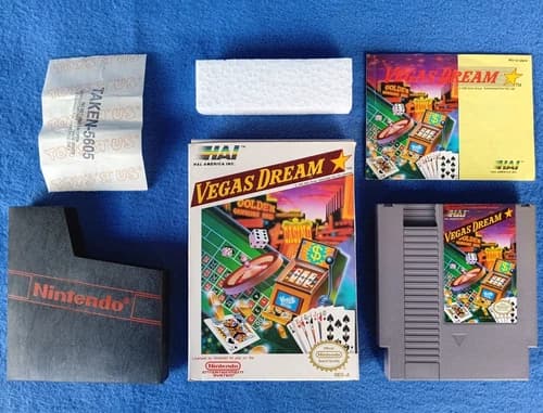 Las Vegas Dream ~Nintendo NES Game Cartridge~w/Box Sleeve Booklet~Tested & Works