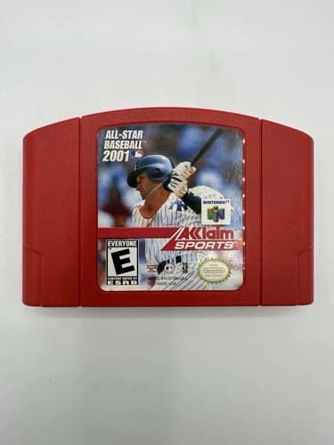 All-Star Baseball 2001 Nintendo 64 N64 Authentic Red Cartridge Tested