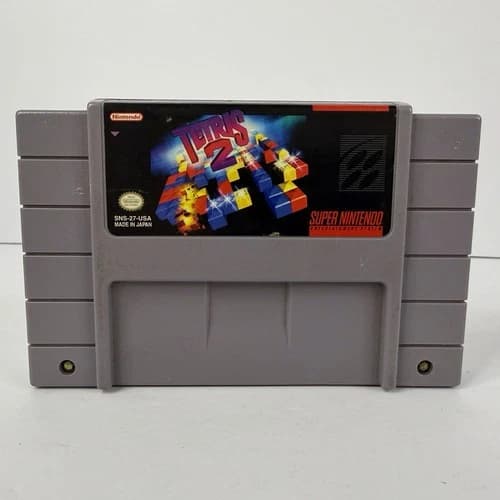 Tetris 2 SNES Super Nintendo Tested Cleaned