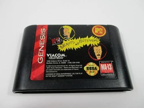 MTV'S BEAVIS AND BUTT-HEAD Sega Genesis Game Cartridge Authentic!