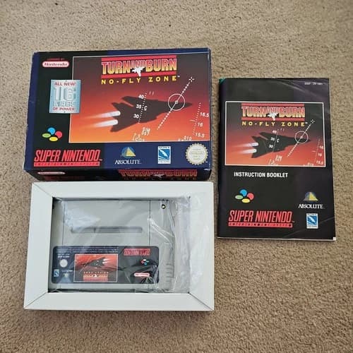 SNES SUPER NINTENDO - TURN AND BURN NO FLY ZONE - boxed complete