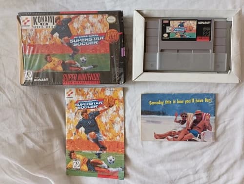 International Superstar Soccer Deluxe Super Nintendo SNES RARE 1995 COMPLETE