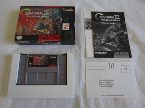 Contra III: The Alien Wars (SNES) Super Nintendo CIB Complete Konami 1992 RARE