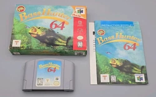 Bass Hunter 64 (Nintendo 64, 1999) N64 CIB Complete