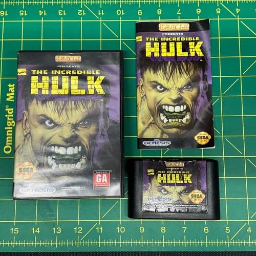 The Incredible Hulk (Sega Genesis, 1994) Tested Working Complete Box W/ Manual