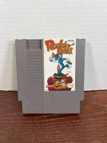 Rockin Kats NES Game Cartridge By Atlus 1991 Tested Nintendo Entertainment Syste