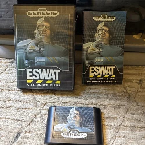 ESWAT: City Under Siege Sega Genesis Complete In Box CIB - Tested