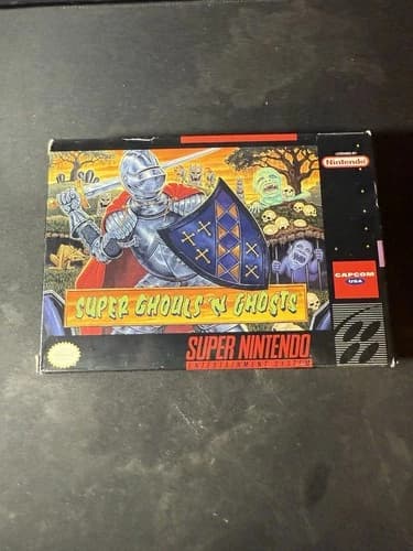 Super Ghouls 'N Ghosts Super Nintendo Snes Complete CIB Good Condition Authentic