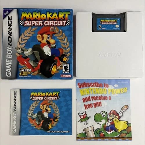 Nintendo Game Boy Advance Mario Kart Super Circuit 2001 CIB GBA *Tested Working