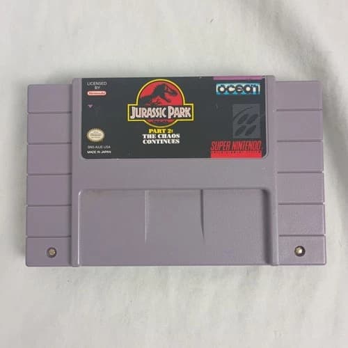 Jurassic Park Part 2 The Chaos Continues Nintendo SNES Authentic Cartridge Only