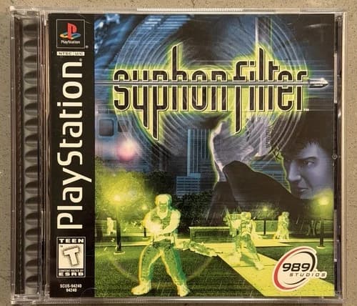 Syphon Filter (Sony PlayStation 1, 1999) PS1 - Black Label - Complete