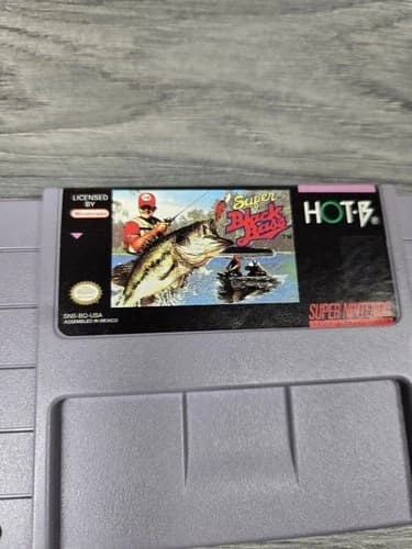 Super Black Bass Fishing Game SNES Cartridge Super Nintendo Tested