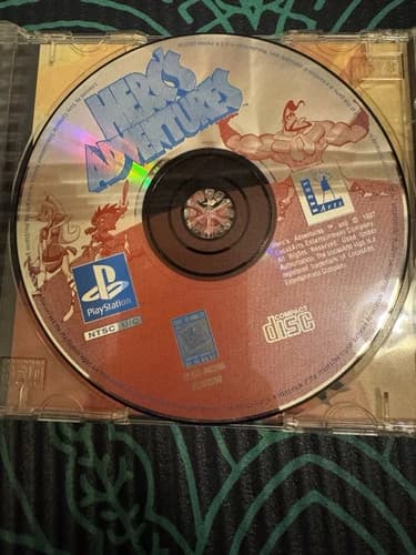 Herc's Adventures (Sony PlayStation 1, PS1, 1997) - Disc And Back Cover Art