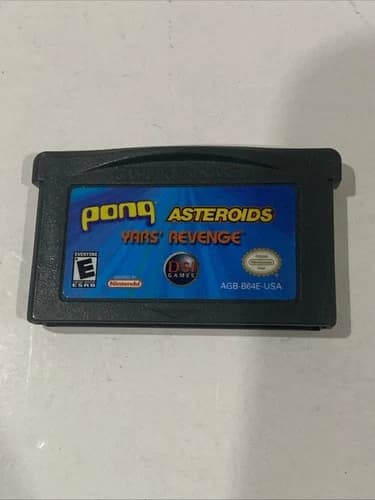 Nintendo Gameboy Advance Pong Asteroids Yars Revenge GBA Atari Arcade Classics