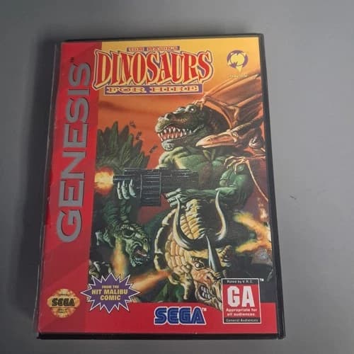 Dinosaurs for Hire (Sega Genesis, 1993) Complete With Box And Manual *read*