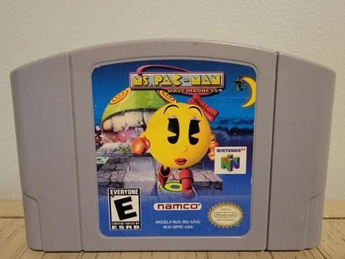 Ms. Pac-Man Maze Madness (Nintendo 64) Authentic Tested N64 Game Cartridge