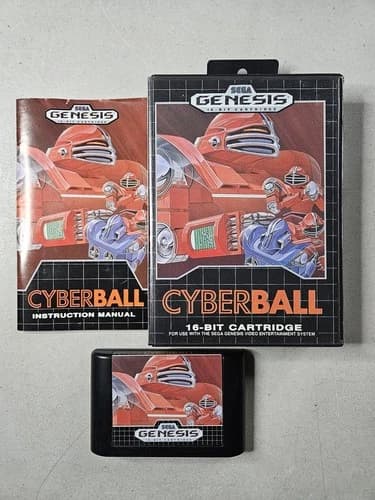 Cyberball (Sega Genesis, 1990) Complete CIB Case, Manual and Game Cartridge