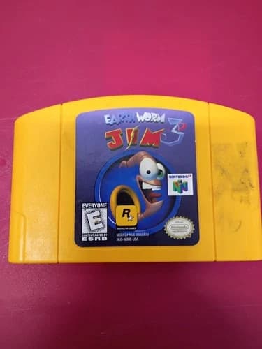 Earthworm Jim 3D Yellow (Nintendo 64 N64) Tested - Authentic
